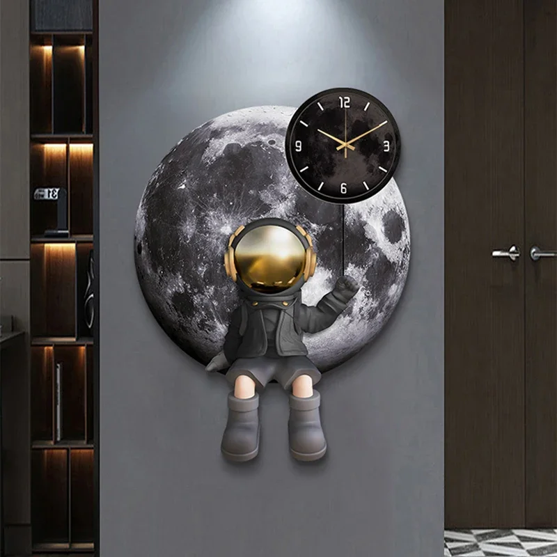 

Interior Cartoon Wall Clocks Silent Design Nordic Art Mural Wall Watch Modern Family Aesthetic Relogio De Parede Home Decoration