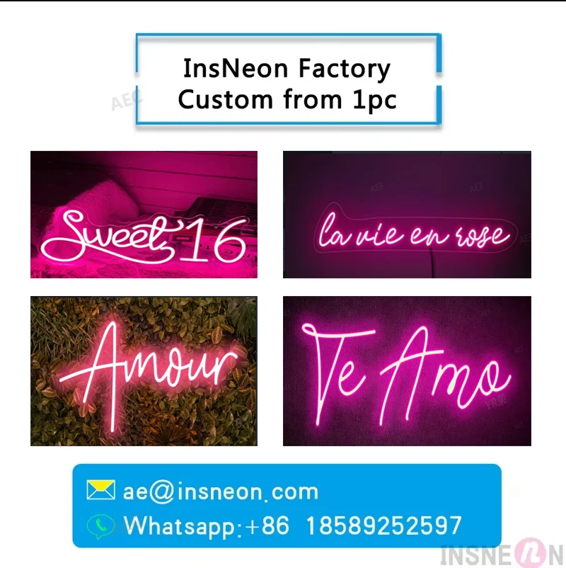 Gravação personalizada Neon LED Sign, Pendurado na parede, Luzes LED para o quarto do casamento, Festa, Decoração de aniversário, Luzes noturnas, USB