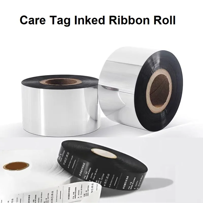 TPU Polyester Ribbon/Nylon Ribbon/Satin Ribbon printable Black Enhanced Washable Resin Ribbon Roll for Care Label printing