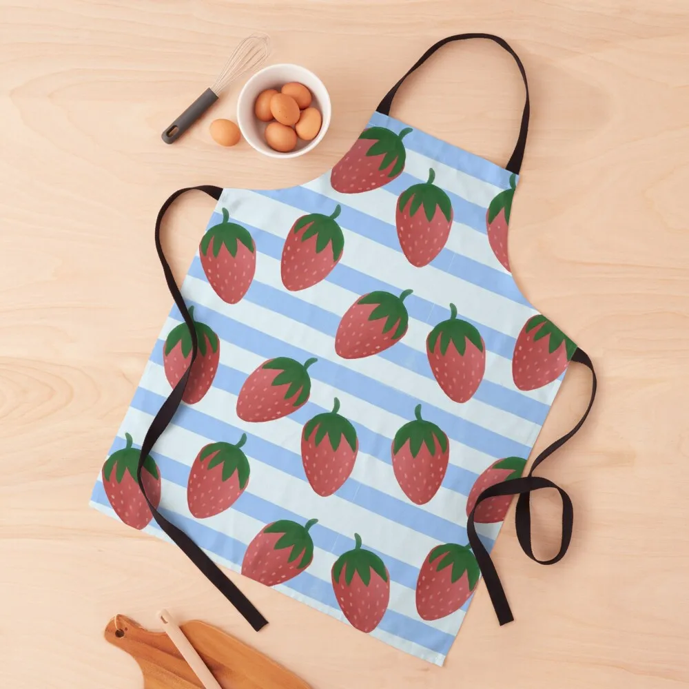 

Strawberry Fields Geometric Watercolor Apron hospitality aprons novelties kitchen and home custom apron