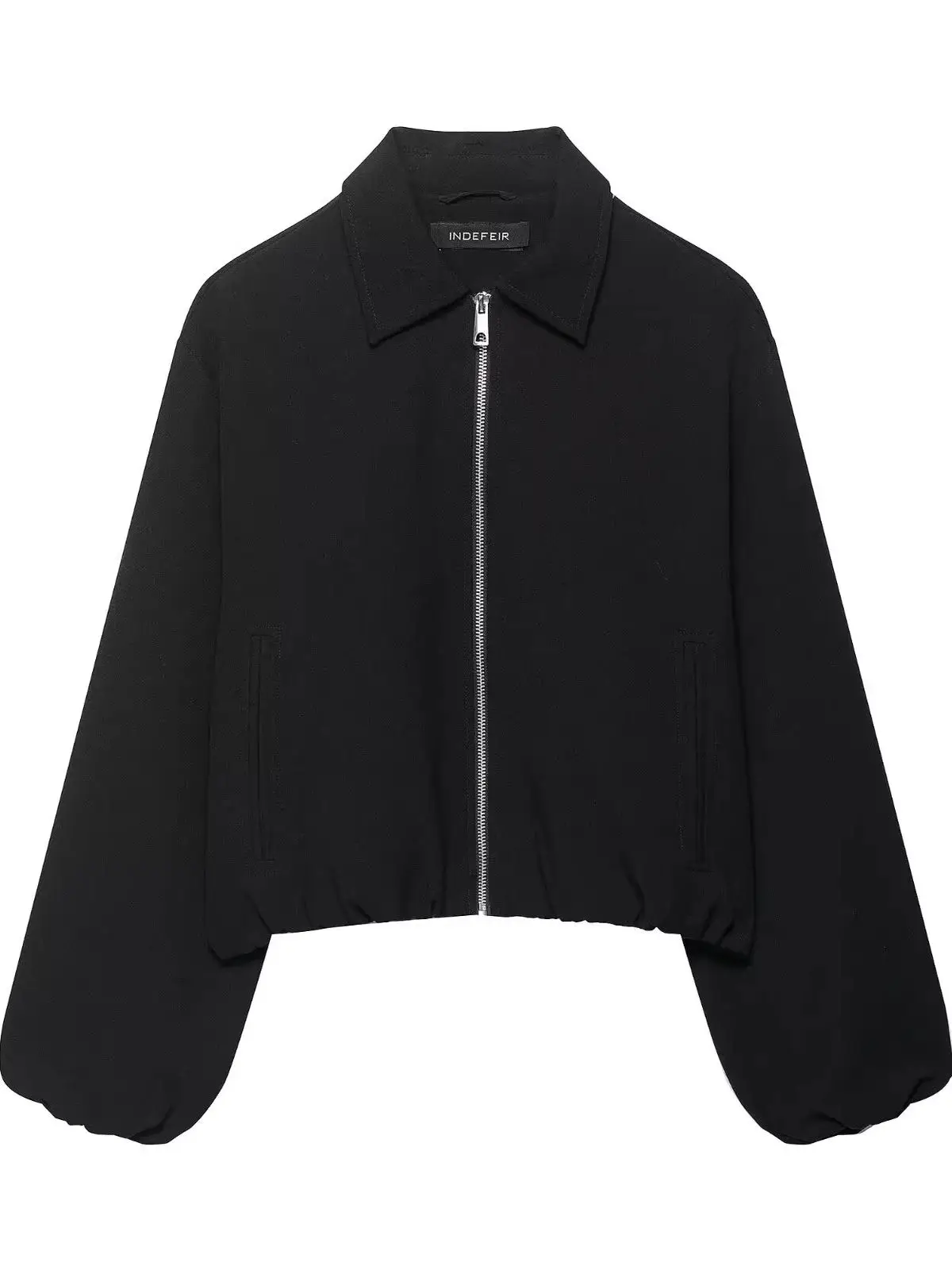 

New Autumn Women's Jaet Charismatic Color ket Decorated Zipper Puffy Coat Casual Sle Stand Fit Ladies Outerwear