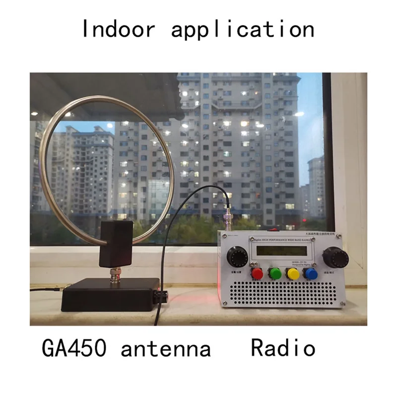 SR-GA-450 Antena Loop SDR Antena Radio Gelombang Menengah Pendek SW 2.30-30Mhz MW 522-1710Khz GA450 Tahan Lama Mudah Dipasang