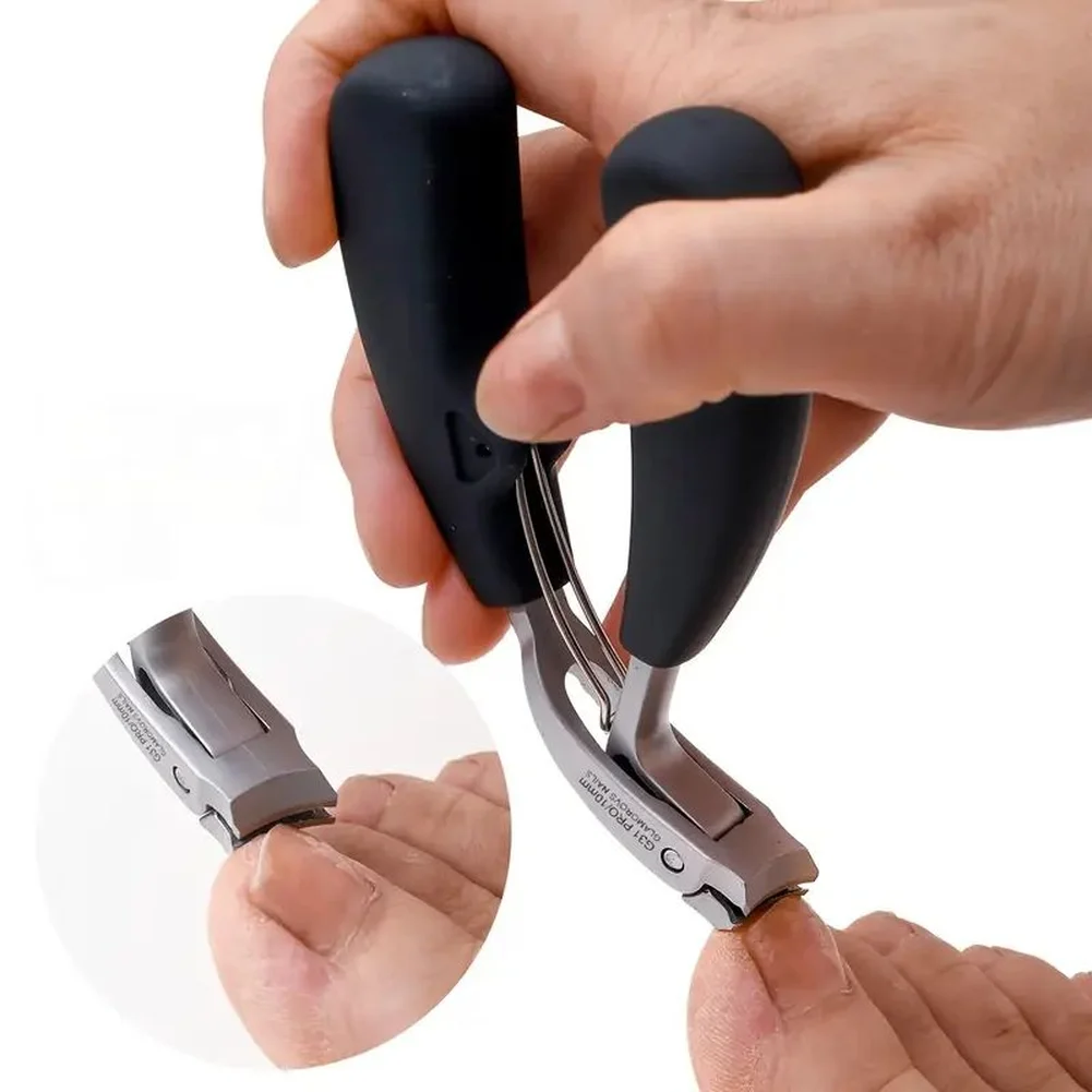 Stainless Steel Bent-Nose Nail Clippers Offering Targeted Blade Placement and Unobstructed Nail Visualization for Safer Trimming