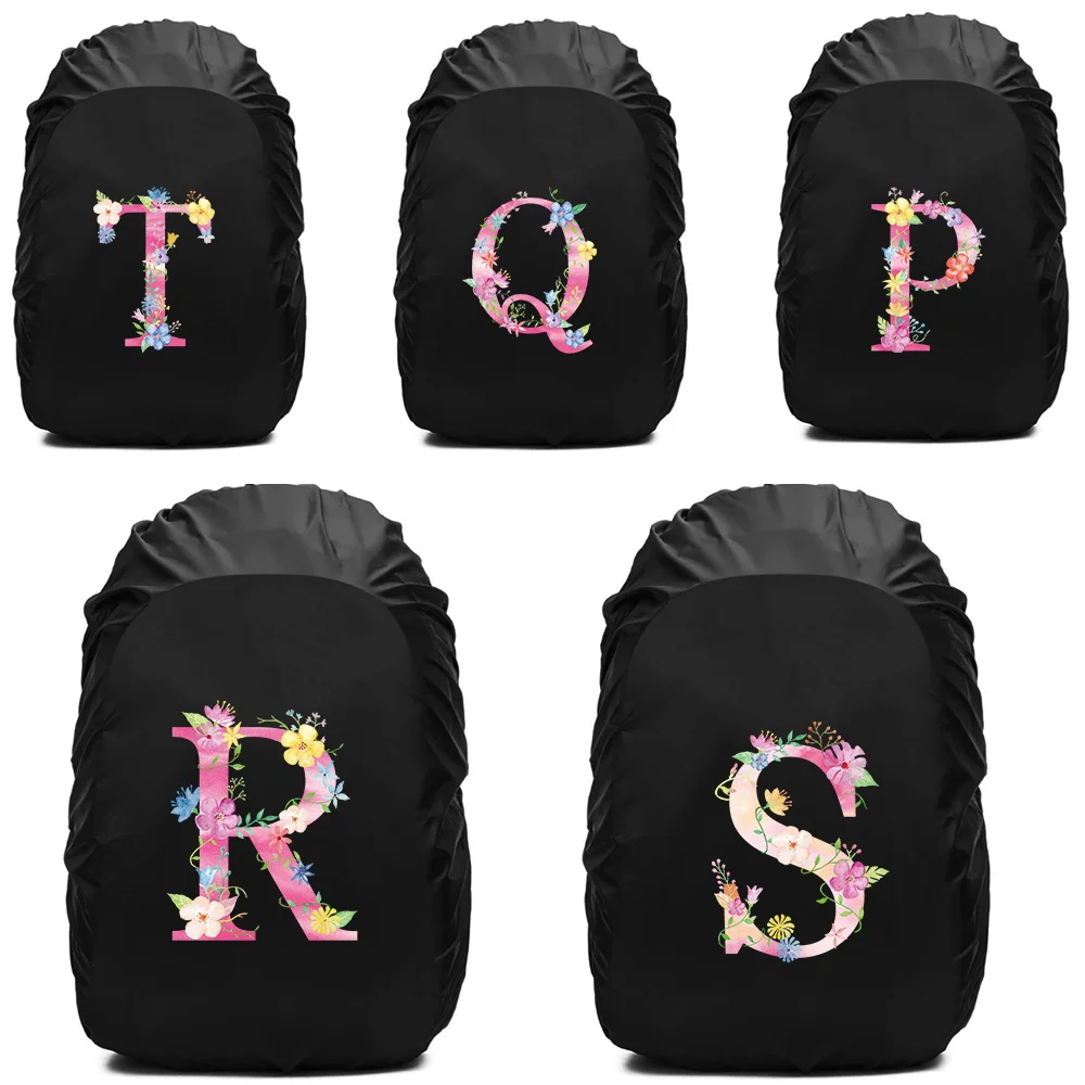 Unisex Rain Cover Backpack 30L 40L 70L Waterproof Bag Outdoor Camping Hiking Climbing Sports Dust Rain Cover Pink Letter Print