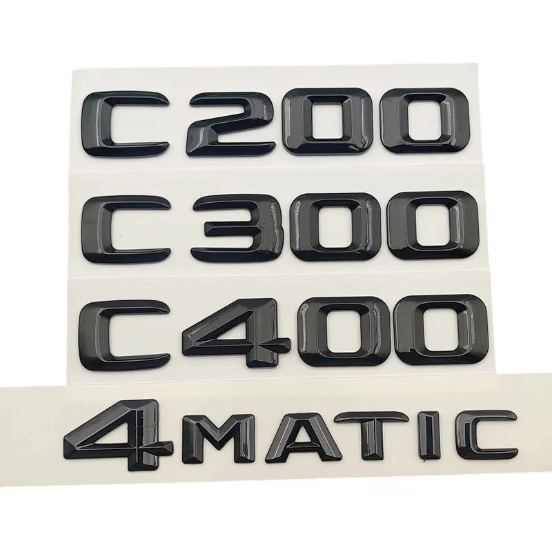 3D ABS Black Logo C200 C180 C300 C400 C220 Emblem Letters Sticker Car Trunk Badge For Mercedes Benz W203 W204 W205 Accessories view 2