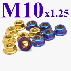 6Pcs M10x1.25 Rear Sprocket Wheel Nuts For Kawasaki Ninja ZX-6R ZX7R ZX9R ZX10R ZX11 ZZR1100 Ninja ZX12R ZX-14/R ZZR140
