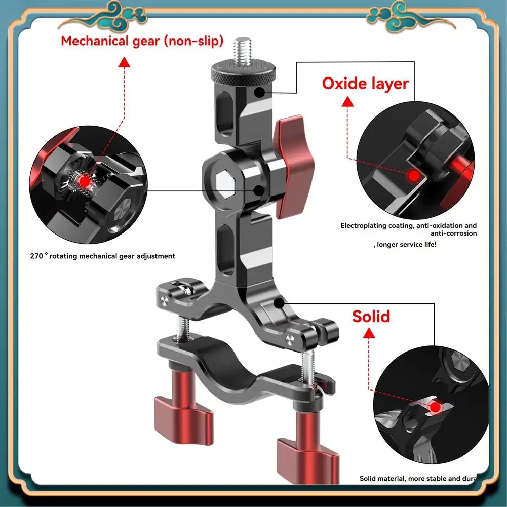 (New)-270° Camera Bike Bicycle Handlebar Clamp Bracket Motrobike Tripod Clip Mount For Insta360
