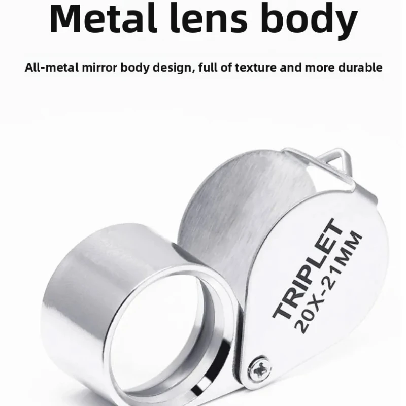 Professional 10X-30XTriplet Loupe Set, Foldable Pocket Jewelers Eye Glass for Diamond Gemstone Identification Tool