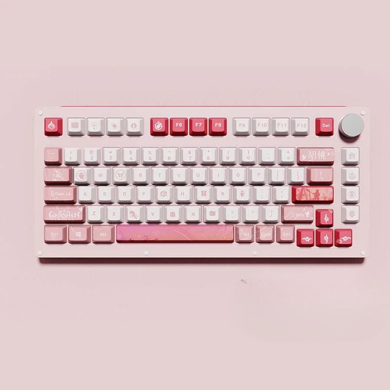 

Flower wedding walnut pink PBT mechanical keyboard keycap five-sided hot sublimation original xda oem