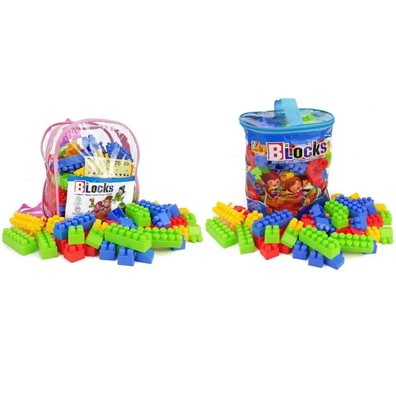 100/130 peças de brinquedos de empilhamento montados para crianças, grandes partículas de blocos de construção, brinquedos educativos para educação infantil