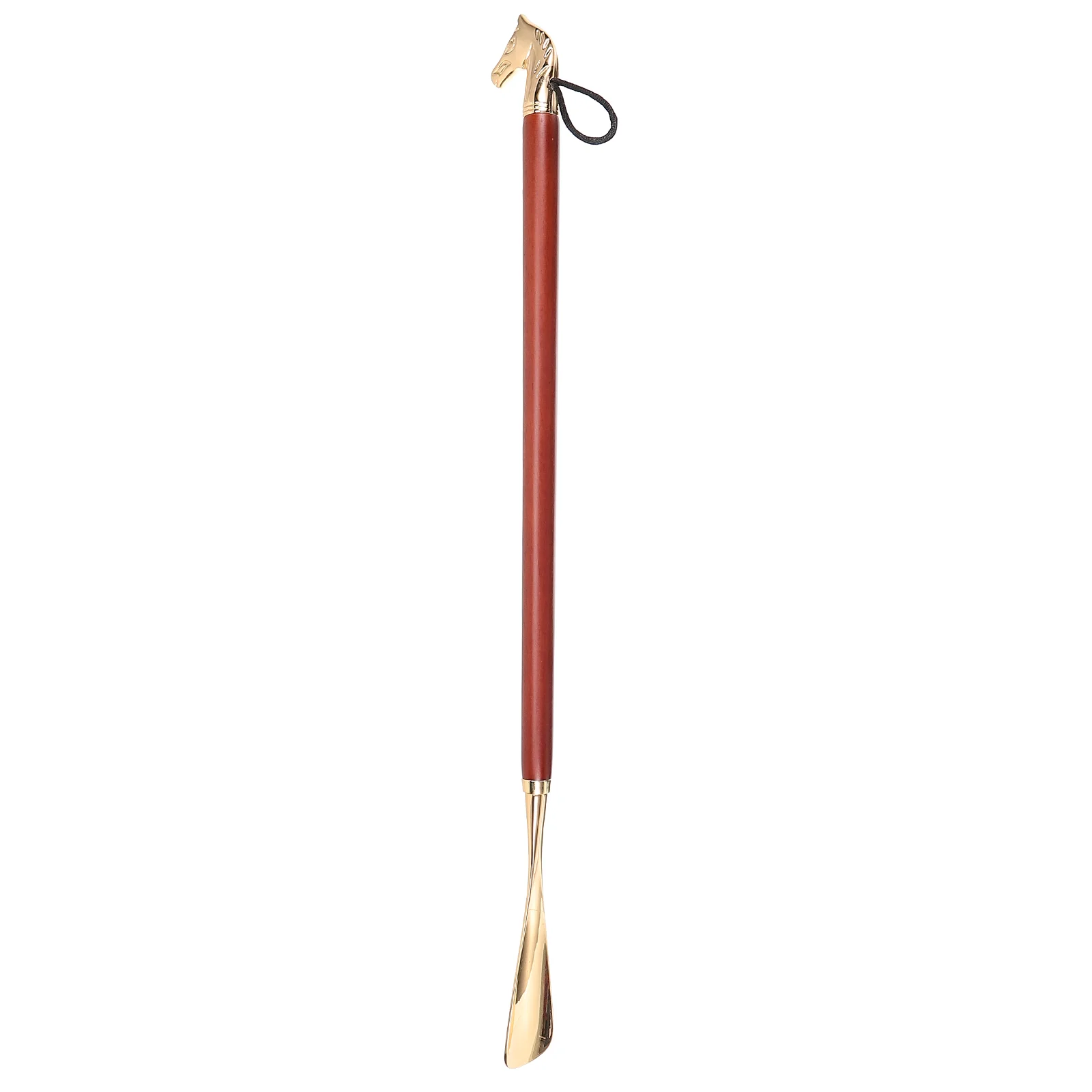 Long Handle Shoe Horn Shoelifter Portable Shoes Wearing Tool Household Wooden Travel Helper Copper Material Simple Structure