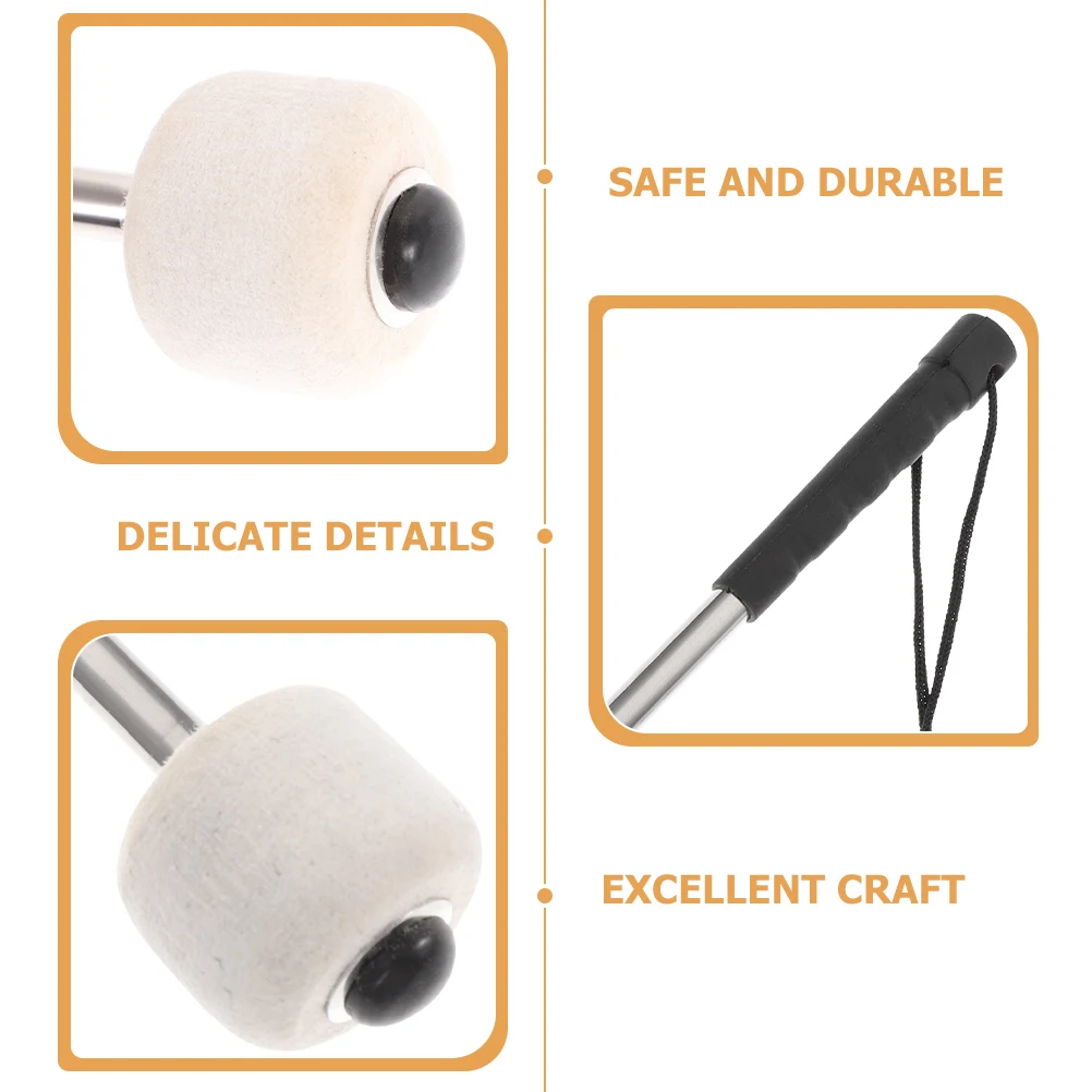 

2 Pcs Marching Bass Mallets Drum Stick Drumsticks Percussion Music Instrument Accessories Felt