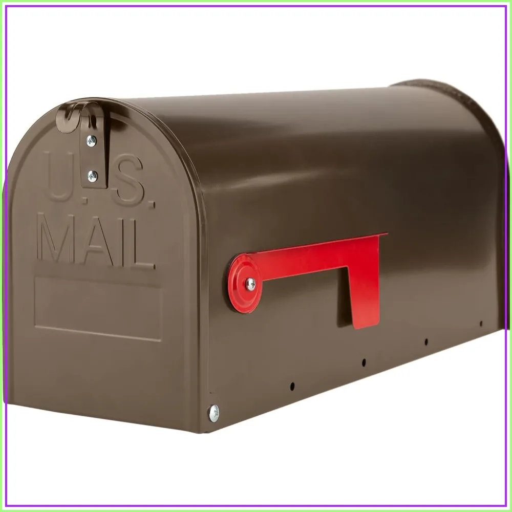 

Brown Mailboxes for Outside, RAINHOL Post Mount Mailbox, Galvanized Steel Medium Capacity, 19 x 8.7 x 6.7 Inches