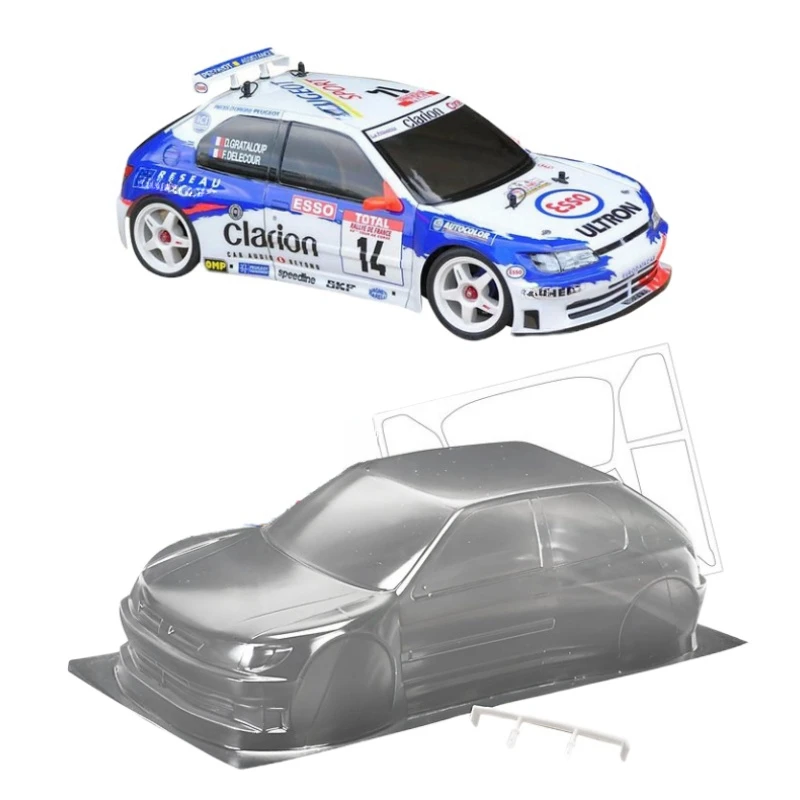 

1/10 Peugeott 306 Clear body shell 190mm for 255-260mm Wheelbase RC Rally car Tamiya tt01 tt02 MST VRX HSP Kyosho LC RACING