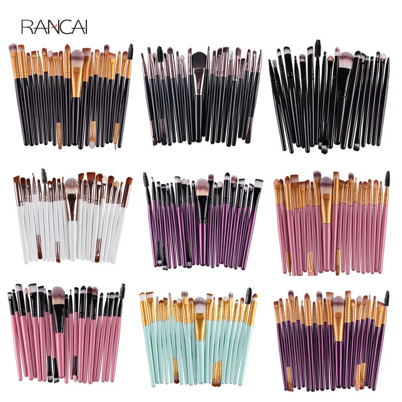 20-teiliges Augen-Make-up-Pinsel-Set: Lidschatten-, Augenbrauen-, Wimpern-, Eyeliner-, Lippenpinsel, Schwamm- und Verblenderpinsel, Kosmetikwerkzeug, Pincel Maquiagem