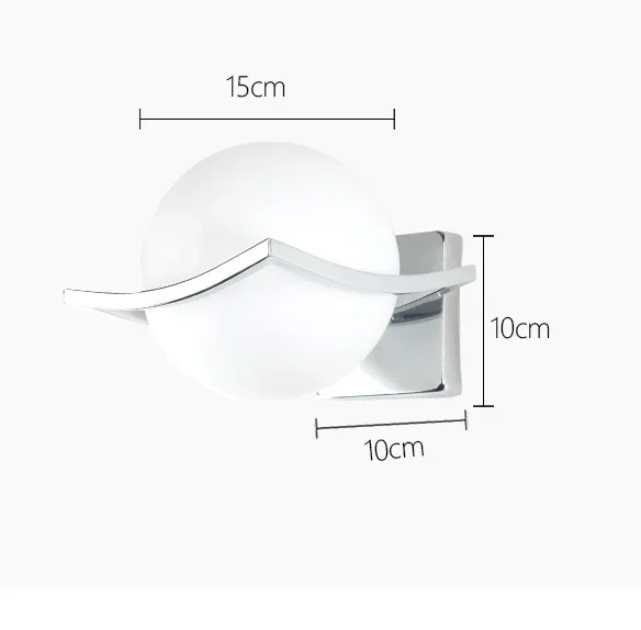 Modern Wall Lamp Metal Base Sconce Glass Circle Ball Warm White Light for Corridor Hotel Bedroom Luminaire Lighting Fixture