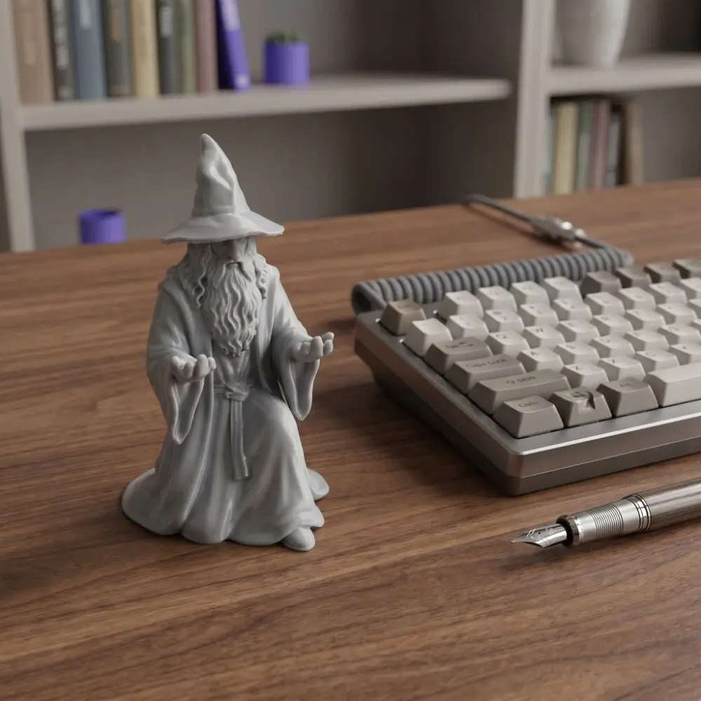 Fashion 3D Printed Wizard Statue Model Multi-functional Funny Wizard Ornament Creative Design Pen Holder Office