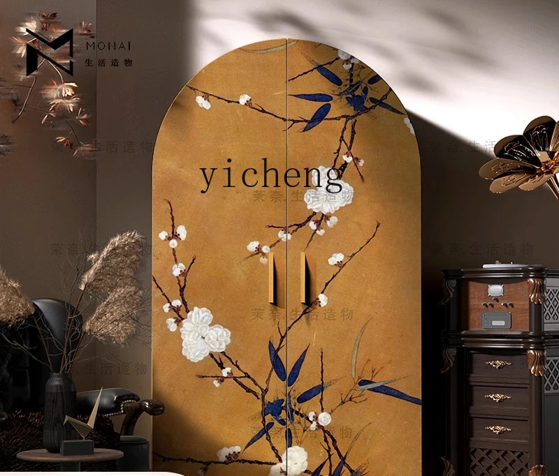 

TWR Chinese style solid wood wardrobe storage stand cabinet room against the wall integrated storage decorative cabinet