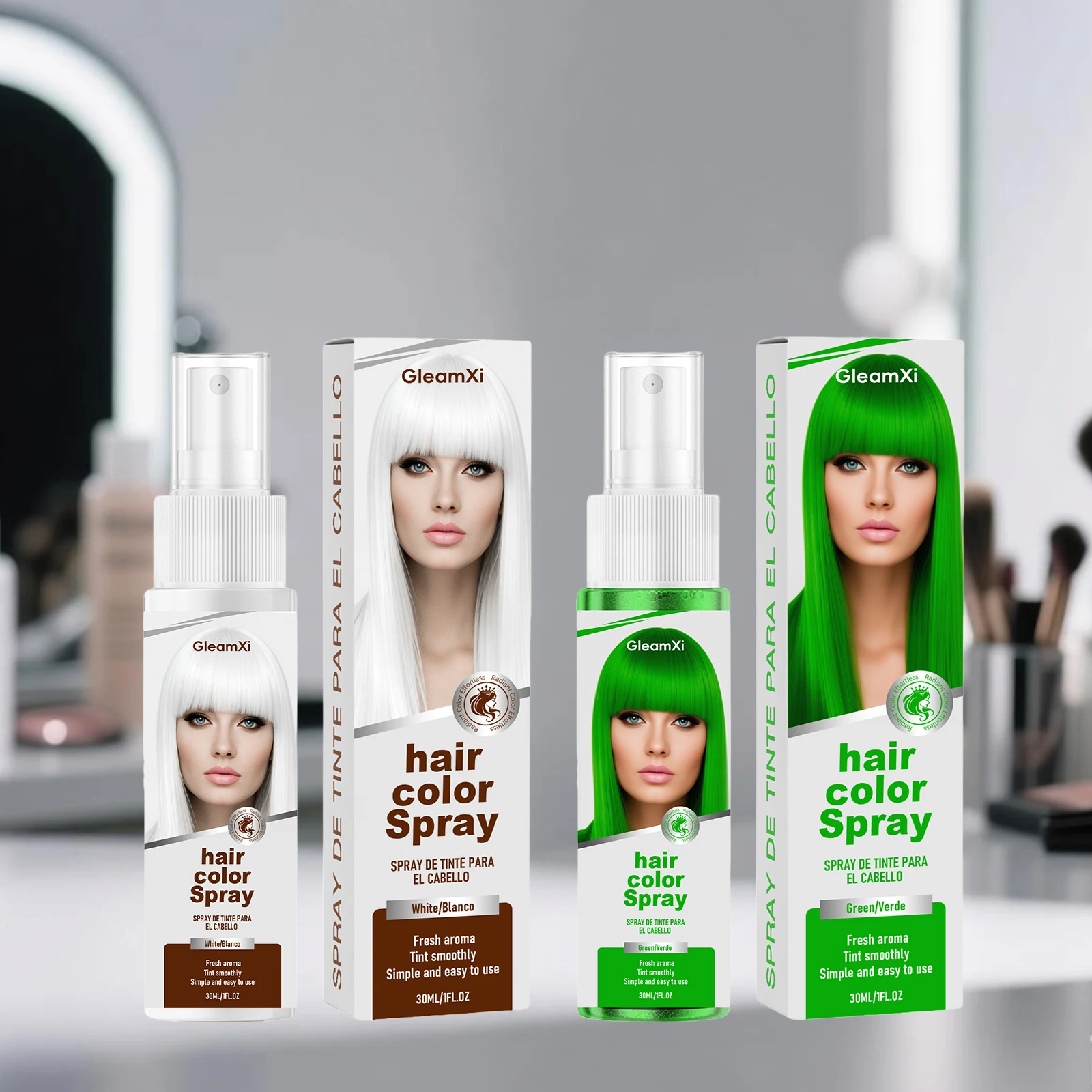 

Temporary Hair Spray Fashion Coloration Parties Stage One Time Disposable Dyeing Salon Green White Washable Makeup Styling Spray