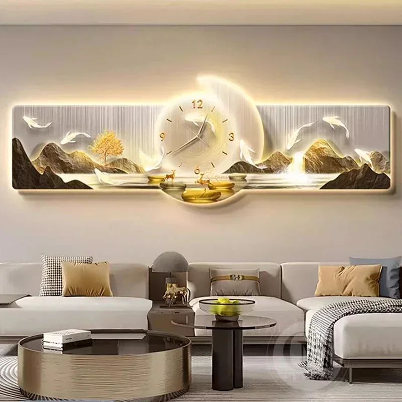 Led Large Wall Clocks Luxury Digital Mechanism Restaurant Minimalist Wall Watch Creative Reloj De Pared Living Room Decoration