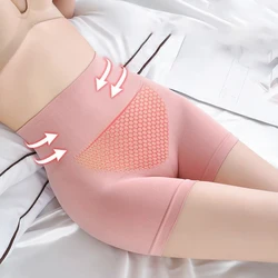 Pantaloni corti di sicurezza a vita alta da donna mutandine dimagranti Boyshorts senza cuciture controllo della pancia slip Boxer a nido d'ape in tinta unita