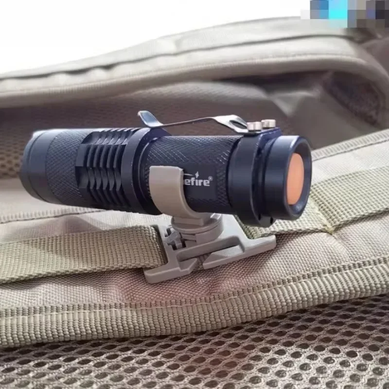 360 Swivel U Ring Flashlight Clip Outdoor Work Hiking Mountain Climb Backpack Light Holder Water Pipe Trekking Pole Tool Clamp