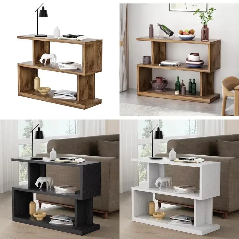 Solid Wood Storage Rack Side Table Cabinet Multi Layer Bookshelf Floor to Ceiling Simple Shelf for Office Dormitory Home
