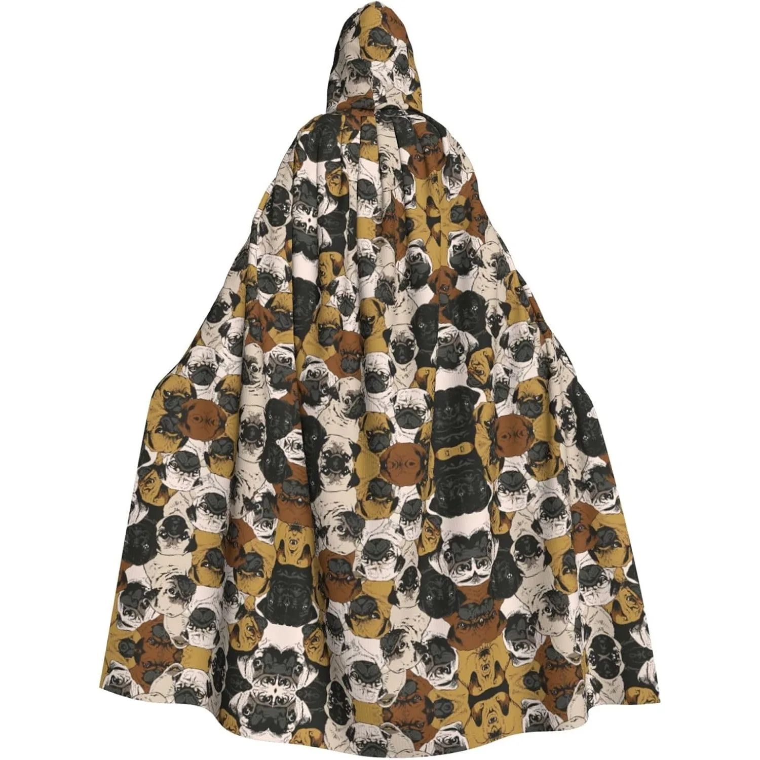 

Imagen De Pug с принтом для взрослых, накидка с капюшоном, карнавальная праздничная накидка, халат для косплея, костюм для вечеринки, готический карнавал