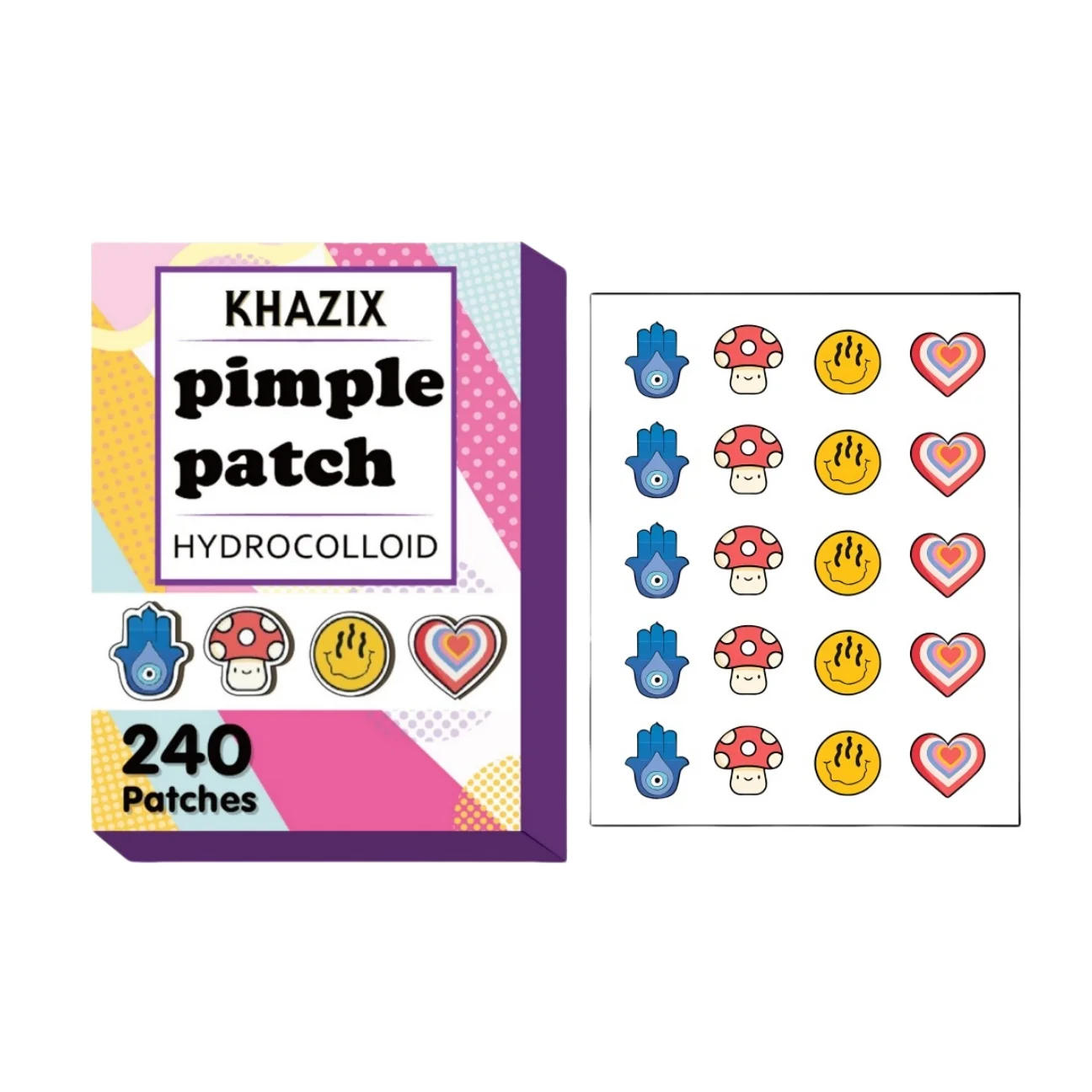 

Гидроколлоидные патчи от прыщей в стиле бохо-шик, милые наклейки от акне в форме грибов и сердечек, 240 шт., не сушат кожу