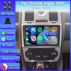 Android 15 Carplay Auto WIFI+4G Car Radio For Chrysler Aspen 300C 2004 2005 - 2008 Multimedia GPS Player WIFI+4G Stereo Wireless
