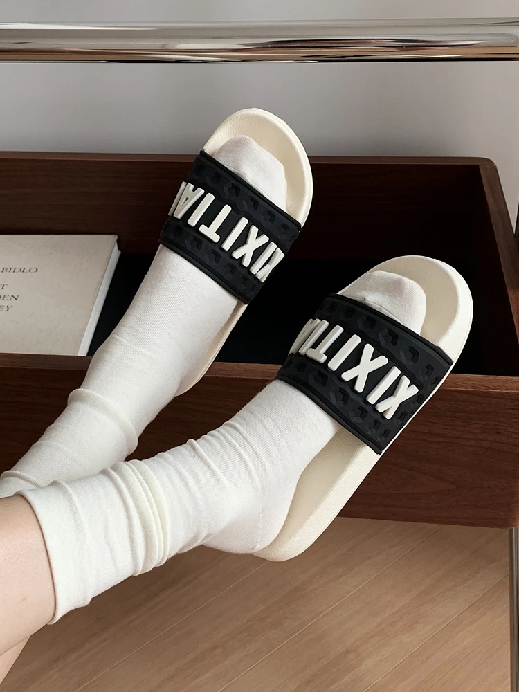 Large Size 47 Man Women Slippers 2024 Summer Sandals Couple Letters Slipper Cool And Versatile Outdoor Anti Slip Slipper