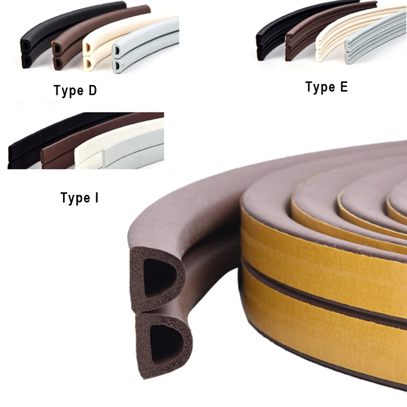 Door Window Seal Strip DIEP Self-adhesive Acoustic Foam Sealing Strip Tape Insulation Windproof Rubber Weatherstrip