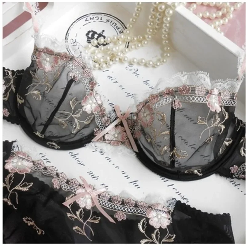 BANERDANNI หรูหราชุดชั้นใน Bra บาง Underwire ไขมันมม.หน้าอกขนาดใหญ่ Ultra Thin Anti-sag ฤดูร้อนแสดงขนาดเล็กโปร่งใสหญิง