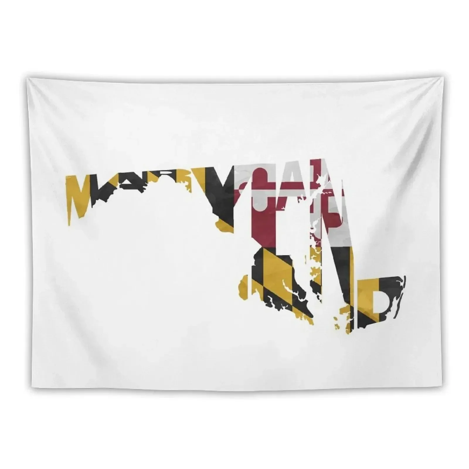 

Maryland Typographic Map Flag Tapestry Christmas Decoration On The Wall Bathroom Decor Room Decorator Tapestry