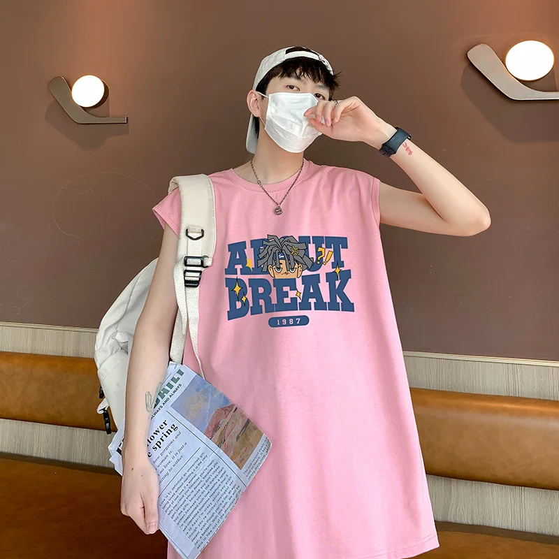 Couple\'s multi-color sports comfortable breathable high-quality casual loose cotton summer Trend thin version Sleeveless