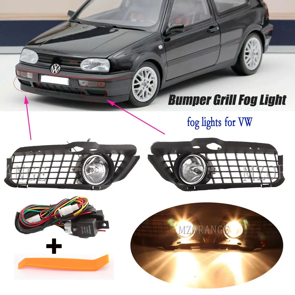 LED Fog Light for VW Golf 3 Golf MK3 Jetta Cabrio 1992-1998 Fog Lights Fog Lamp Headlight Cover Grill Wire Cable Accessories