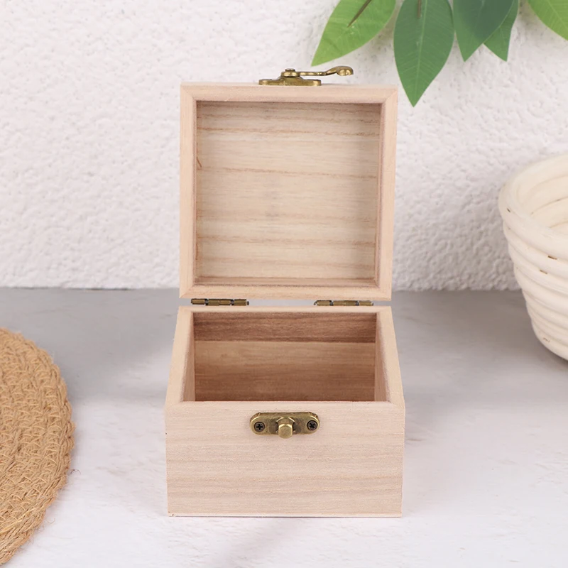 Wooden Storage Box Gift Packaging Box Flip Type Jewelry Storage Container