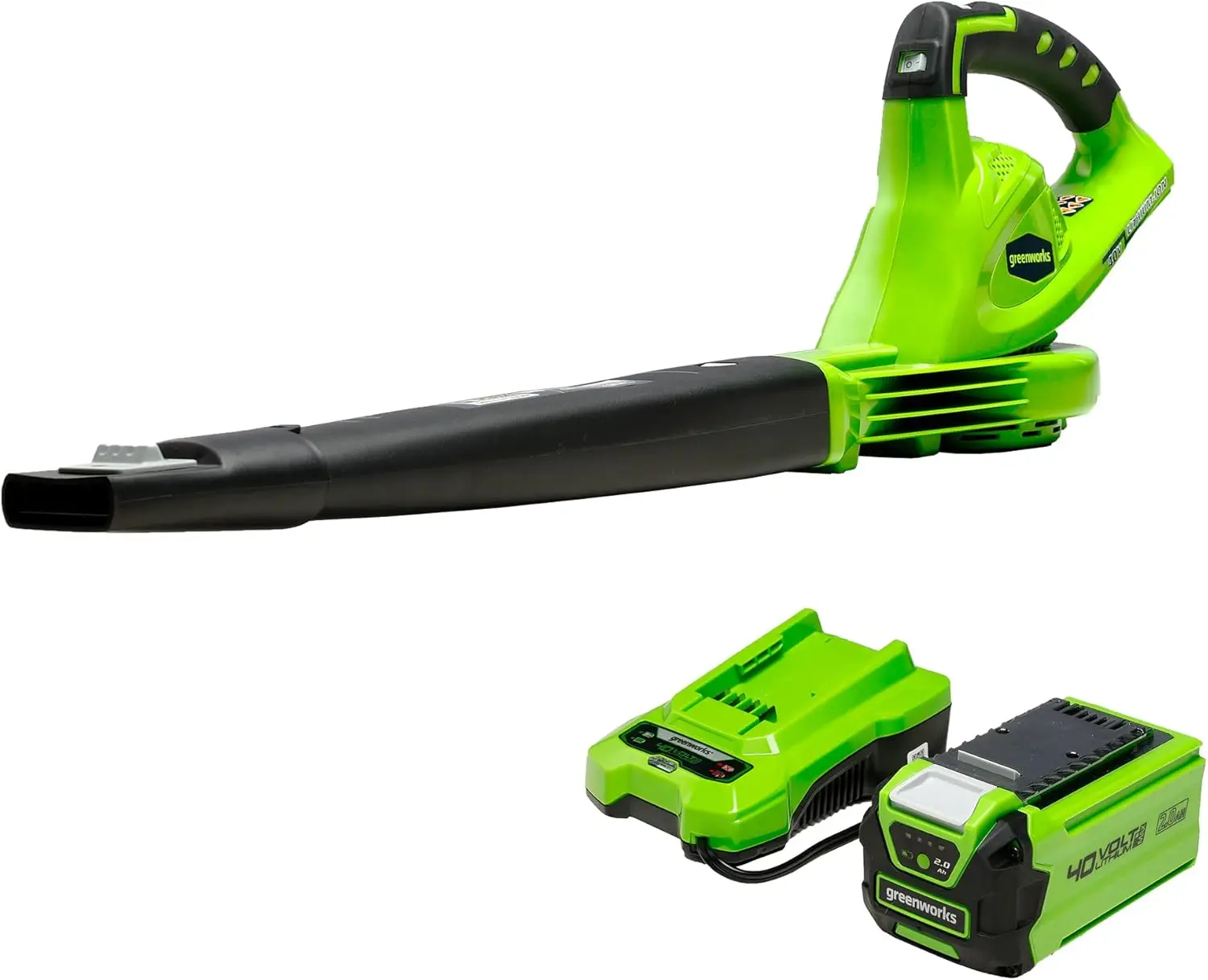 

40V Leaf Blower/Sweeper 150 MPH Lightweight Quiet with 2.0 Ah Battery and Charger Superior Comfort and Control