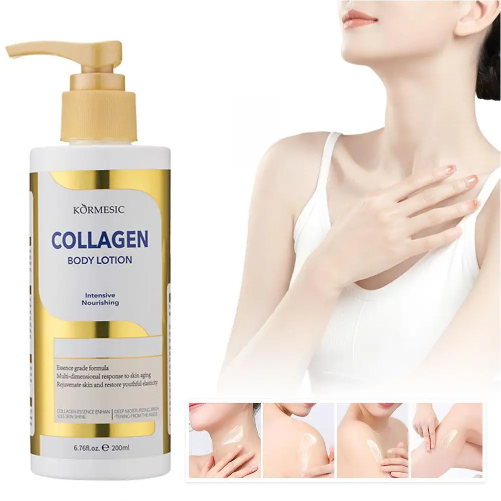 คอลลาเจน Body Lotion Deep Moisturizing ปรับปรุงผิว Soothing ผิวความยืดหยุ่น Care Repairing 200ml ลดริ้วรอย F7R9