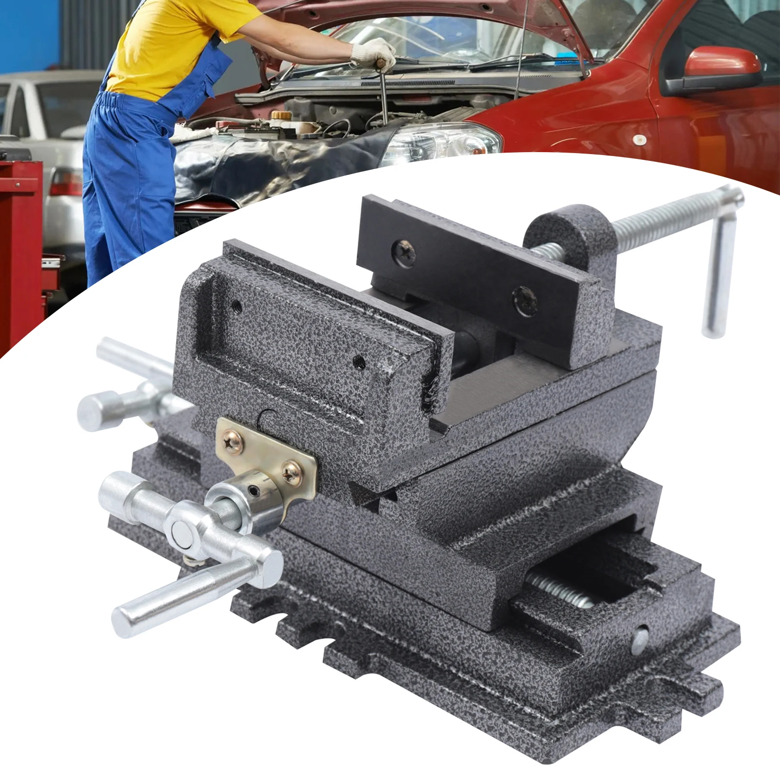 

4" Cross Slide Drill Press Vise 2 Way X-Y Compound Vise Metal Milling Clamping Clamp Machine Black