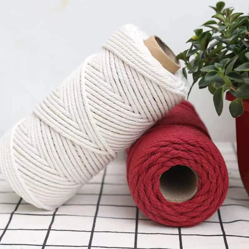 4mm Macrame Cotton Thread Colorful Rope with High Quality For Bracelets Bags Wall Hangings