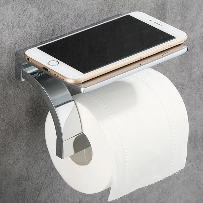 Bathroom Toilet Paper Holder High Quality Solid Brass Luxury Bright Chrome Paper Towel Dispenser Wall Mounted Toilet Accessories