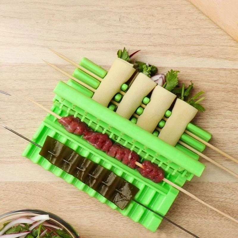 Skewers Kebab Maker Barbecue Stringer Box Machine Beef Pork Meat Vegetables String Grill Kitchen Accessories Outdoor BBQ Gadget