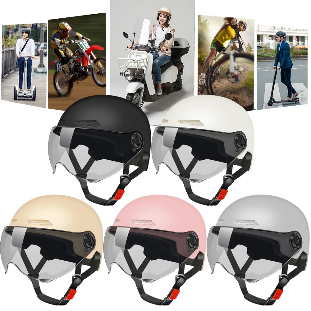 Electric Bike Helmet Cycling Safety Helmet Adjustable Lightweight Bicycle Helmet Breathable Detachable Lining for Summer