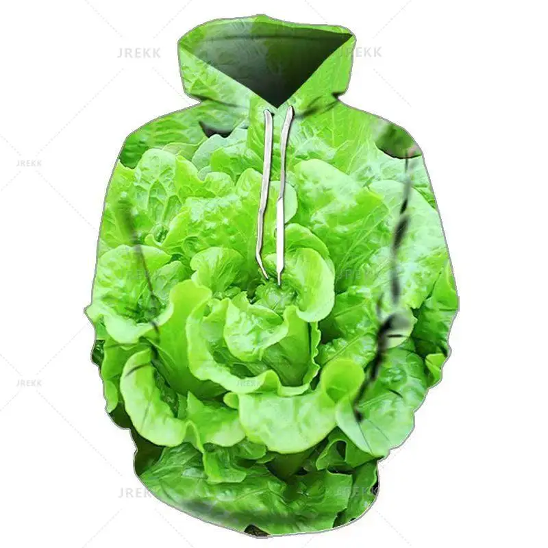 Autumn Winter hoodies Organic Green Vegetable SWeater 3D Printed Handsome y2k Clothing Hoodie For Men Women Children\'s Clothing