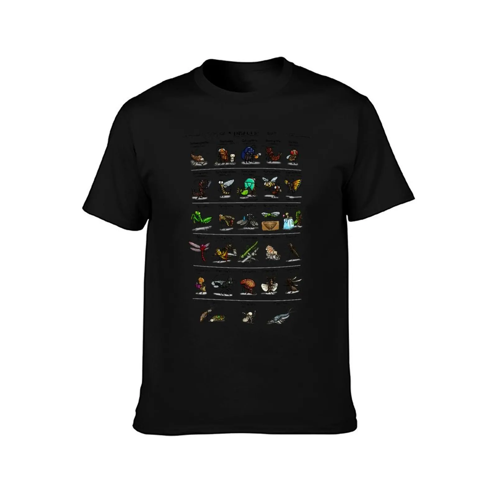 Illustrated Guide to Insects T-Shirt, Summer Casual Cotton Tee, Oversized Streetwear Tops, Vintage Graphic Print, 100% Cotton