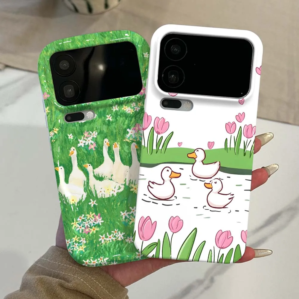 

Fashion Duck Cute For For Xiaomi 17 15 14 14T 13 12T 11 11i 11X Pro Max Lite NE 5G Feilin Wave Oil Shell Cover