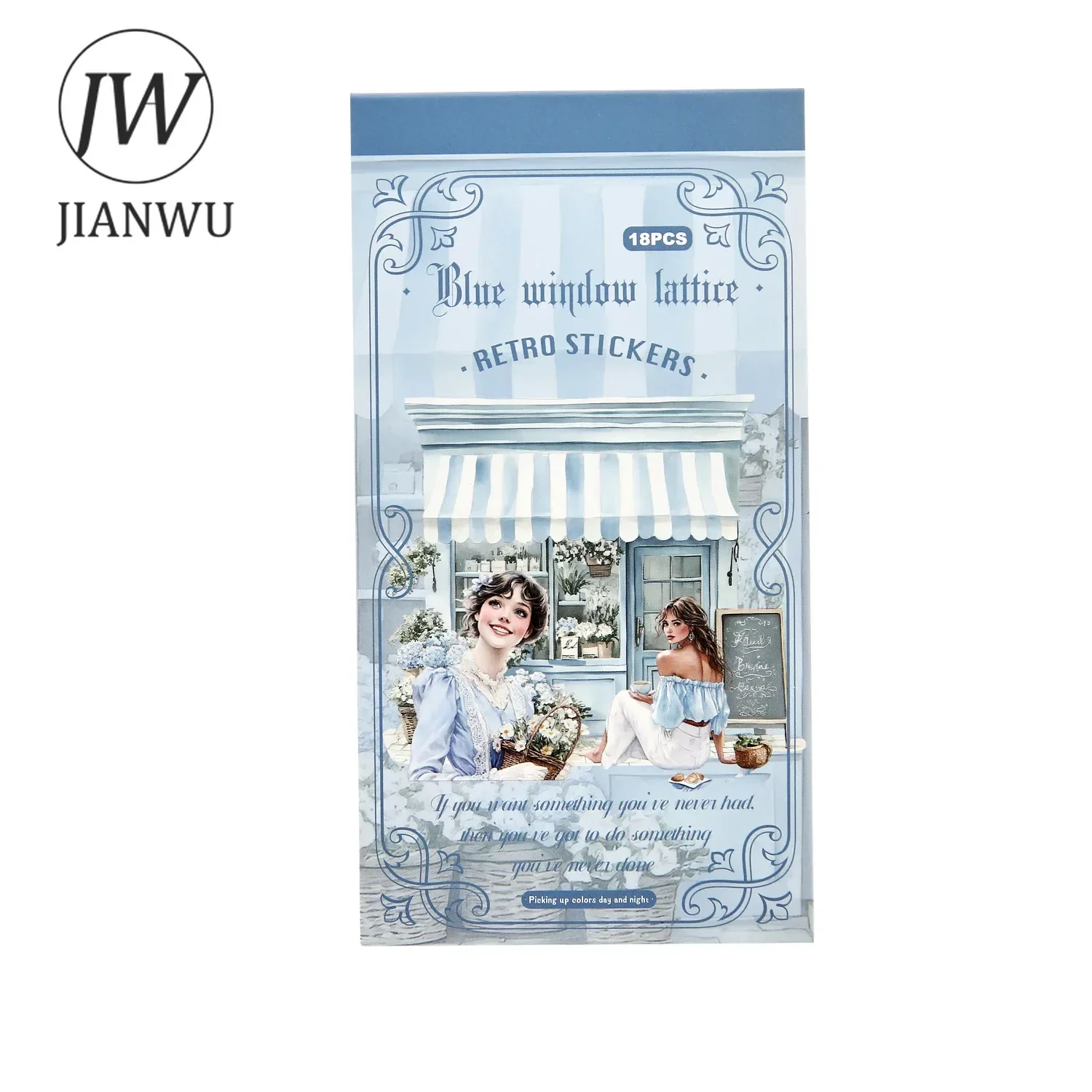 JIANWU Vintage Flower Character Landscape Material Collage Scrapbooking Sticker Book Creative DIY Journal Stationery - view 5