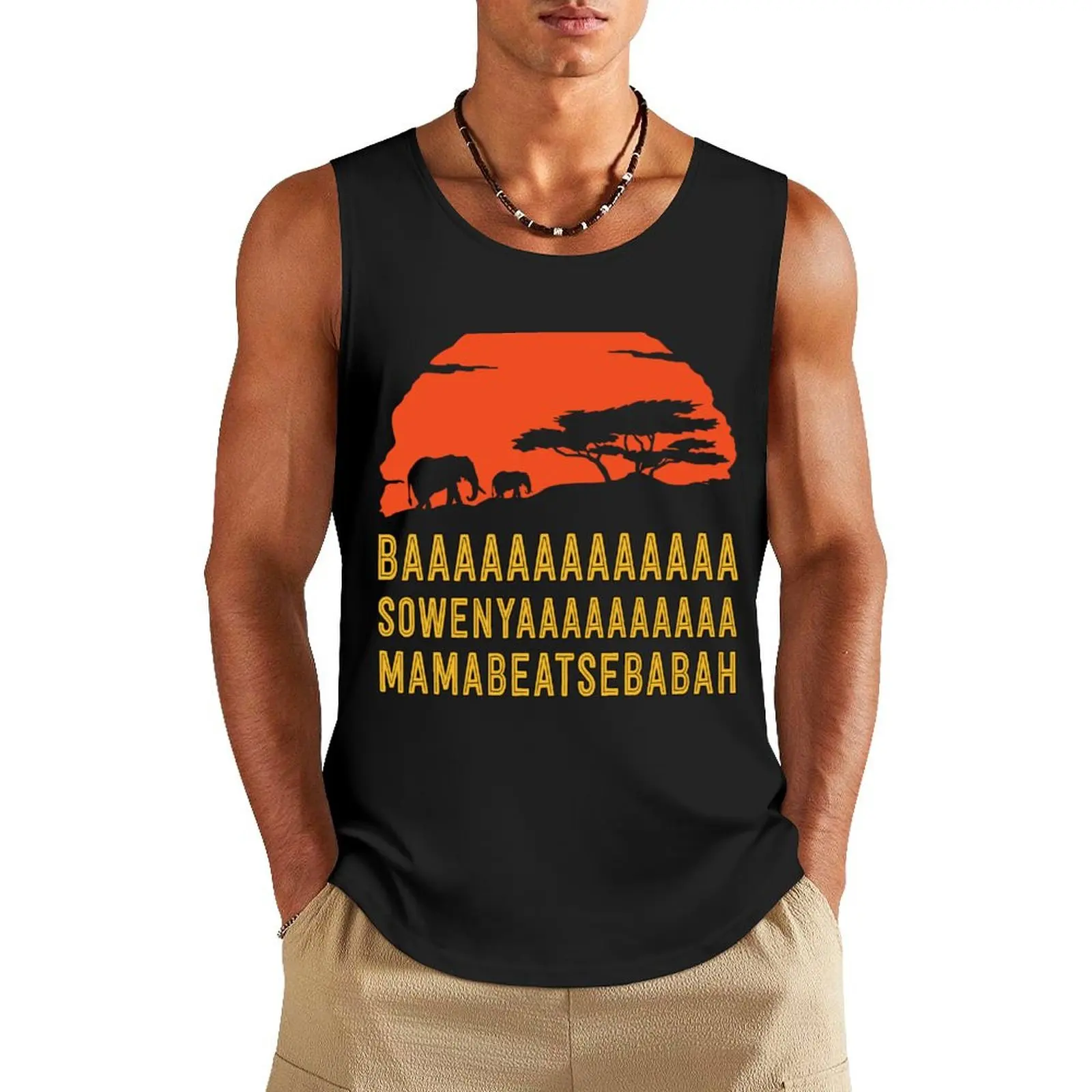 BAAAAAAAAAAAAA SOWENYAAAAAAAAAA MAMABEATSEBABAH African Sunrise Elephants Shirt Tank Top summer clothes