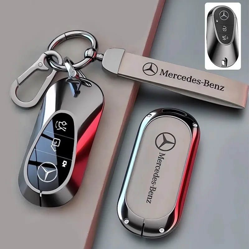 

New Car Key Case Cover Key Bag Protect Set Accessory For Mercedes Benz 2022 C S Class W206 W223 S350 C260 C300 S400 S450 S500